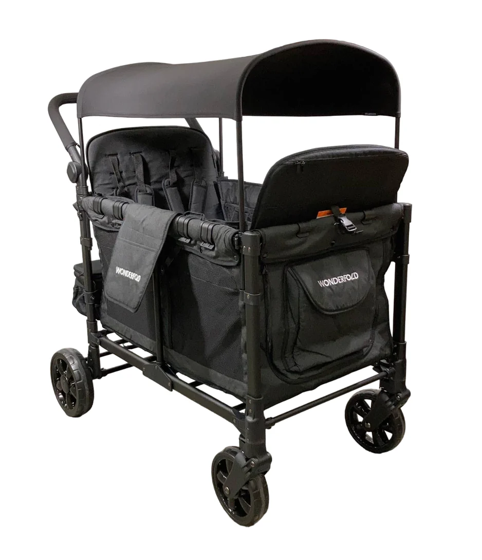 Wonderfold W4 Elite Stroller Wagon, 2023, Volcanic Black
