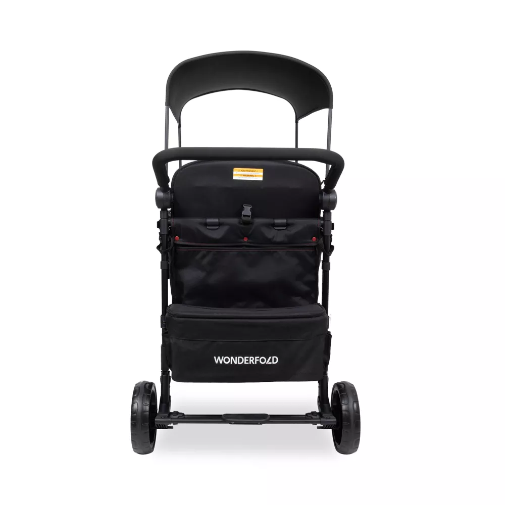 Wonderfold W4 Elite Stroller Wagon, 2025, Black with Red Stitching - Image 4