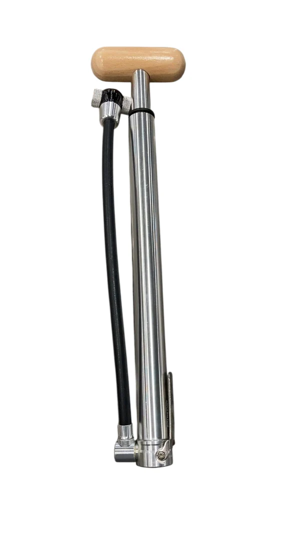 Woom AIRFLO Bike Pump, Aluminum/Wood - Image 2