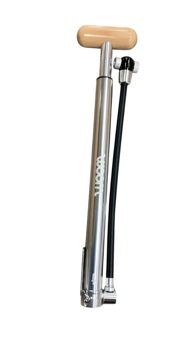 Woom AIRFLO Bike Pump, Aluminum/Wood