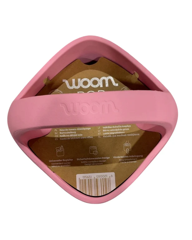 Woom POP Kids' Bike Basket, Marshmallow Pink - Image 2